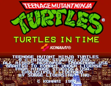 Teenage Mutant Ninja Turtles - Turtles in Time (US 4 Players ver. UAA) screen shot title